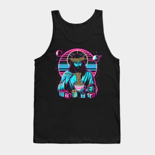 RAMEN JESUS PLANETS GIFT RETRO 80'S NEON VIBE Tank Top